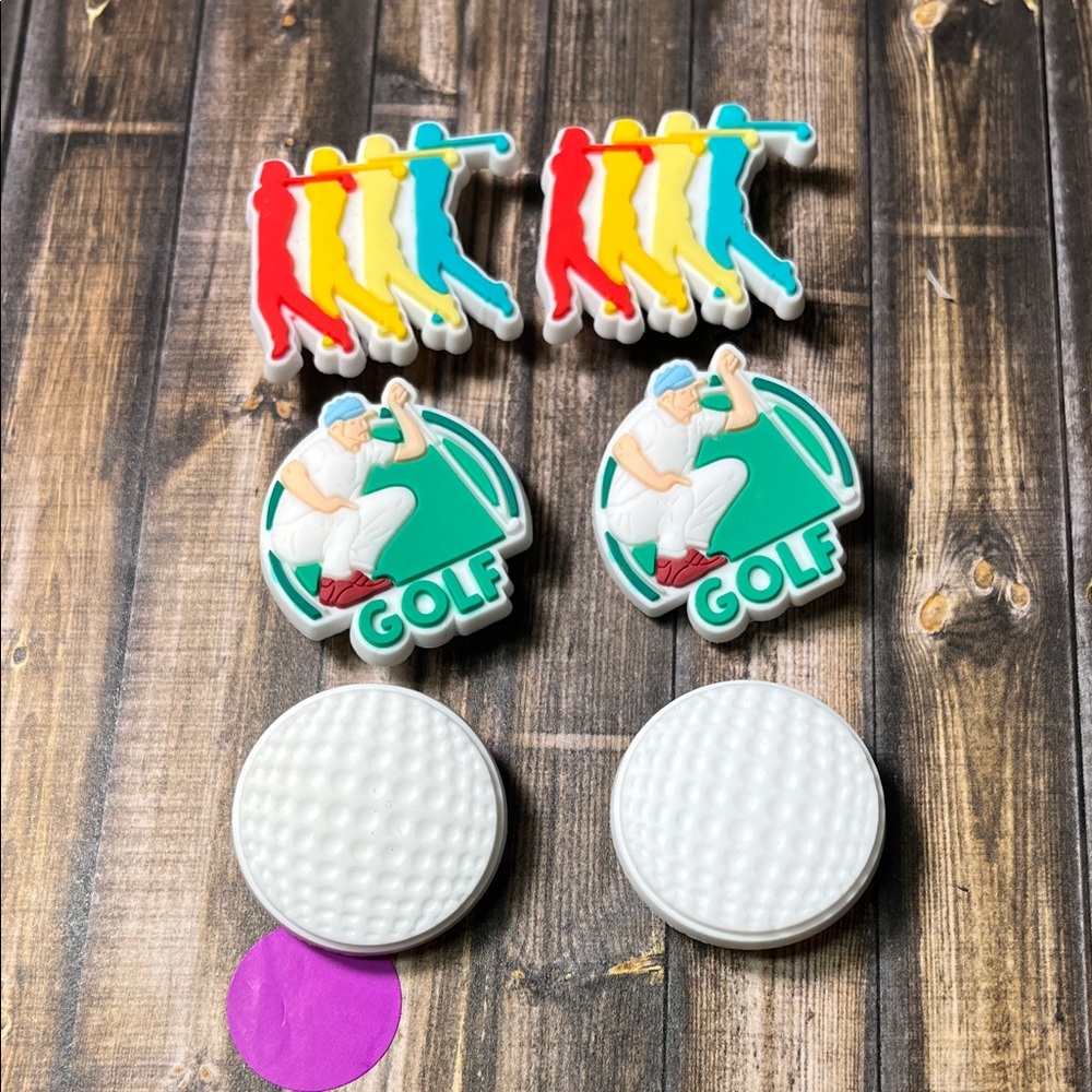5for$10 Sport Golf Croc Charms - Golf Croc Shoe Charms Croc Accessories